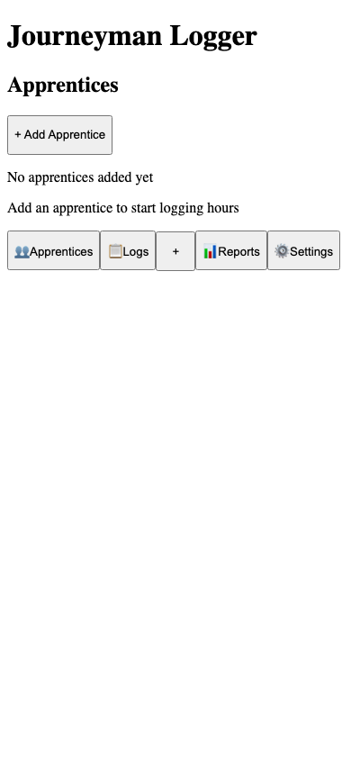 Journeyman Logger - Apprentice Hours Pro export example